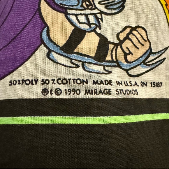 NWOT rare 1990 Studio Teenage Mutant Ninja Turtles handkerchief bandana - Picture 4 of 4